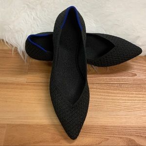 Rothy’s black pointed shoes